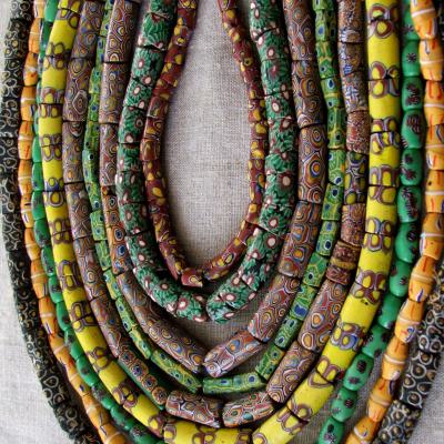 A collection of brightly coloured tradebeads from Venice; 